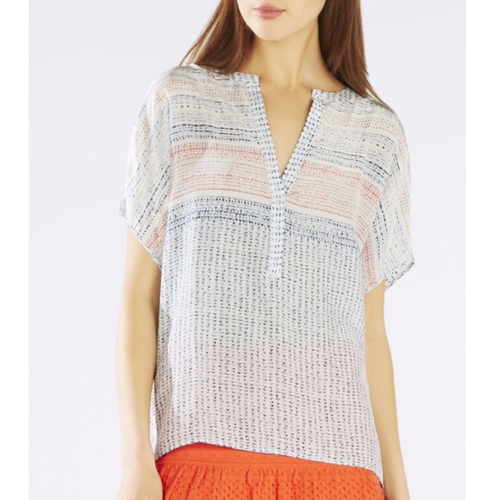 BCBGMaxAzria Ayanna Border Print Oversized Shirt